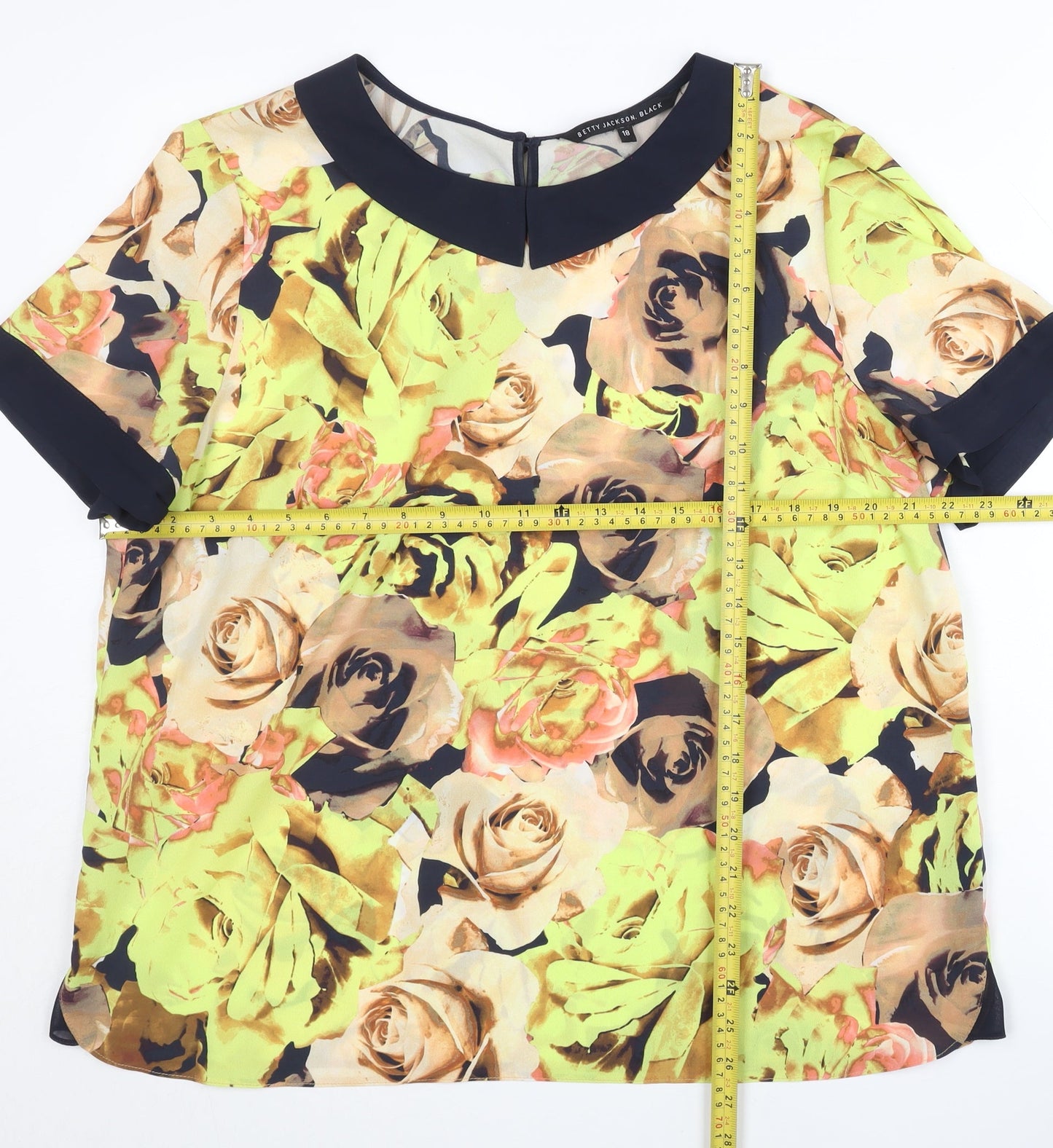 Betty Jackson Black Womens Multicoloured Floral Blouse Size 18