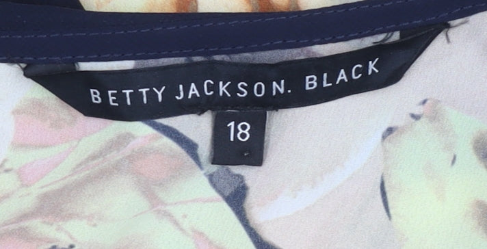 Betty Jackson Black Womens Multicoloured Floral Blouse Size 18