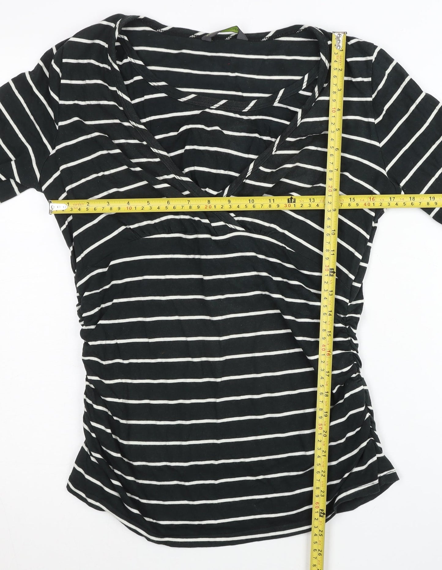 Womens UK Size M Blooming Marvellous Black Wrap T-Shirt