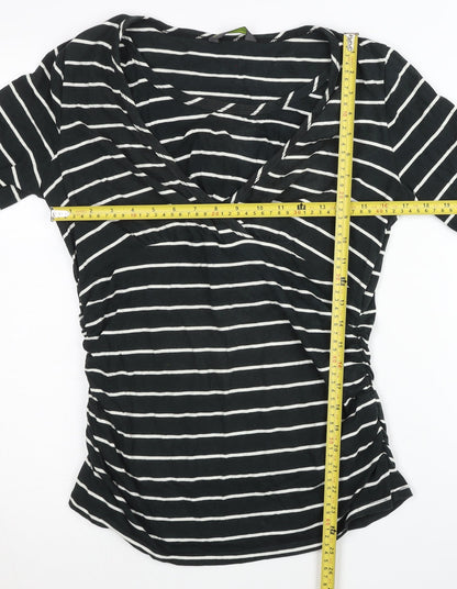 Womens UK Size M Blooming Marvellous Black Wrap T-Shirt
