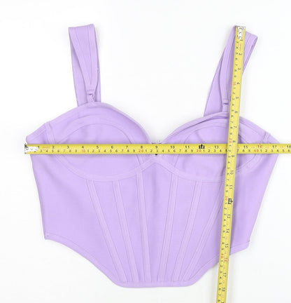 PrettyLittleThing Womens Purple Size 14 Cropped Corset Tank Top