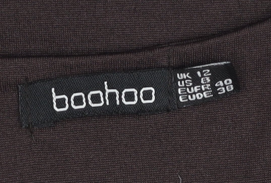 Boohoo Women’s Brown Bodysuit UK 12 Scoop Neck Sleeveless Stretch