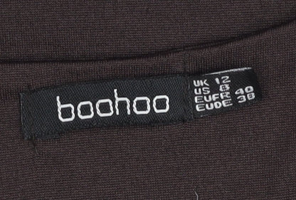 Boohoo Women’s Brown Bodysuit UK 12 Scoop Neck Sleeveless Stretch