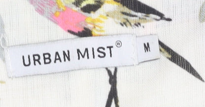 Urban Mist Women’s Multicoloured Bird Print Viscose Suit Top M