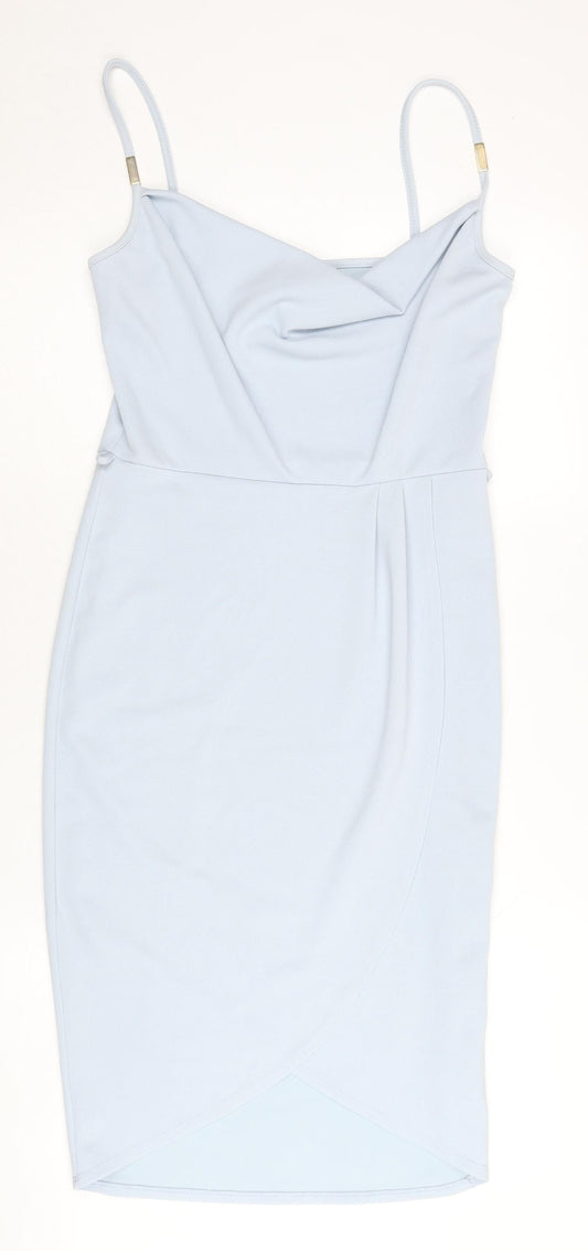 Miss Selfridge Women’s Blue Bodycon Cowl Neck Dress Size 10