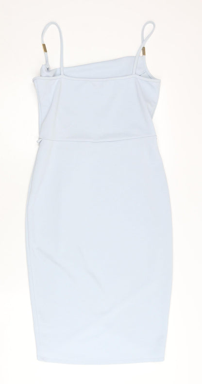 Miss Selfridge Women’s Blue Bodycon Cowl Neck Dress Size 10