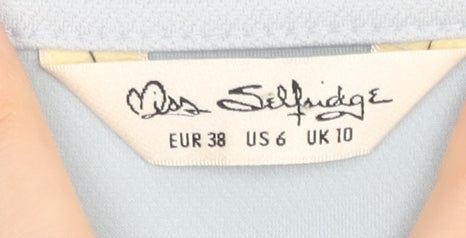 Miss Selfridge Women’s Blue Bodycon Cowl Neck Dress Size 10