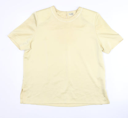Womens UK Size 12 Viyella Beige Basic T-Shirt