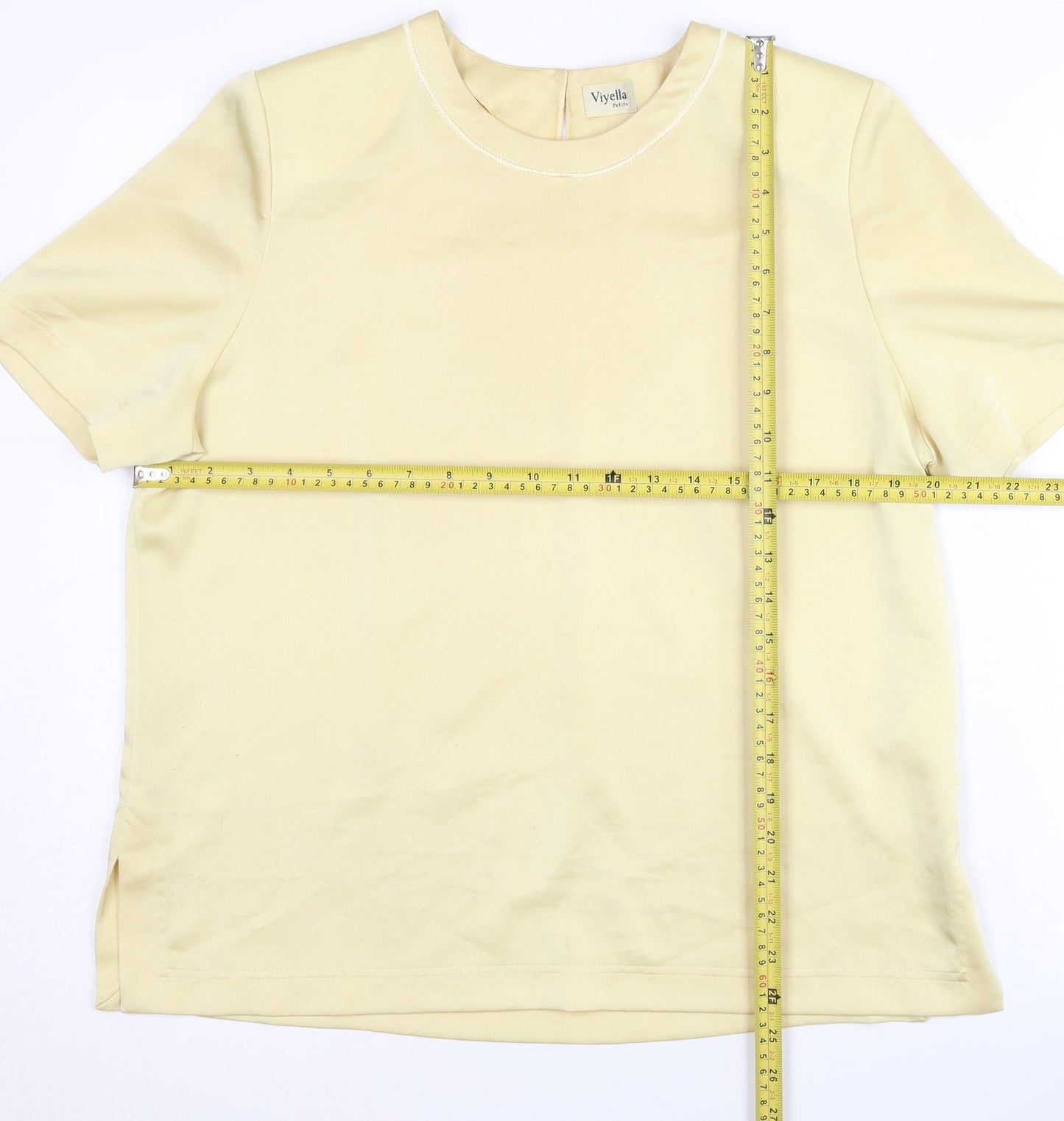 Womens UK Size 12 Viyella Beige Basic T-Shirt