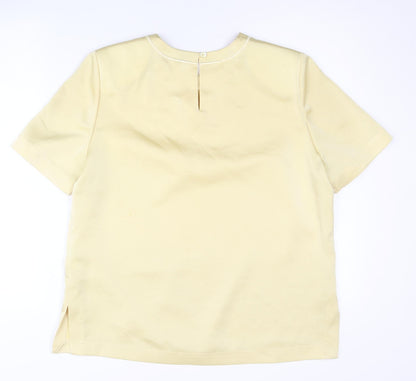 Womens UK Size 12 Viyella Beige Basic T-Shirt
