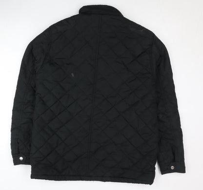 D555 Men’s Black Quilted Polyester Jacket M Regular Fit Casual