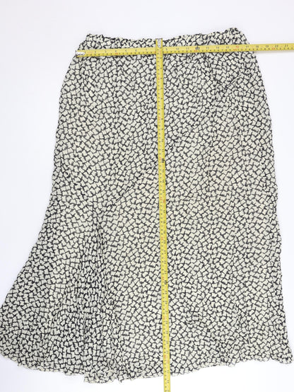 Catherina Hepburn Womens Black White Floral Midi A-Line Skirt Size 20