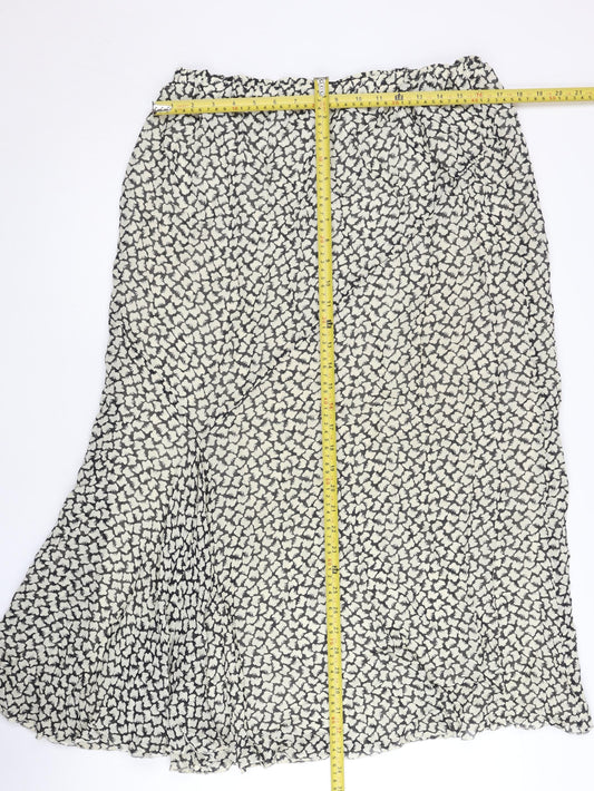 Catherina Hepburn Womens Black White Floral Midi A-Line Skirt Size 20