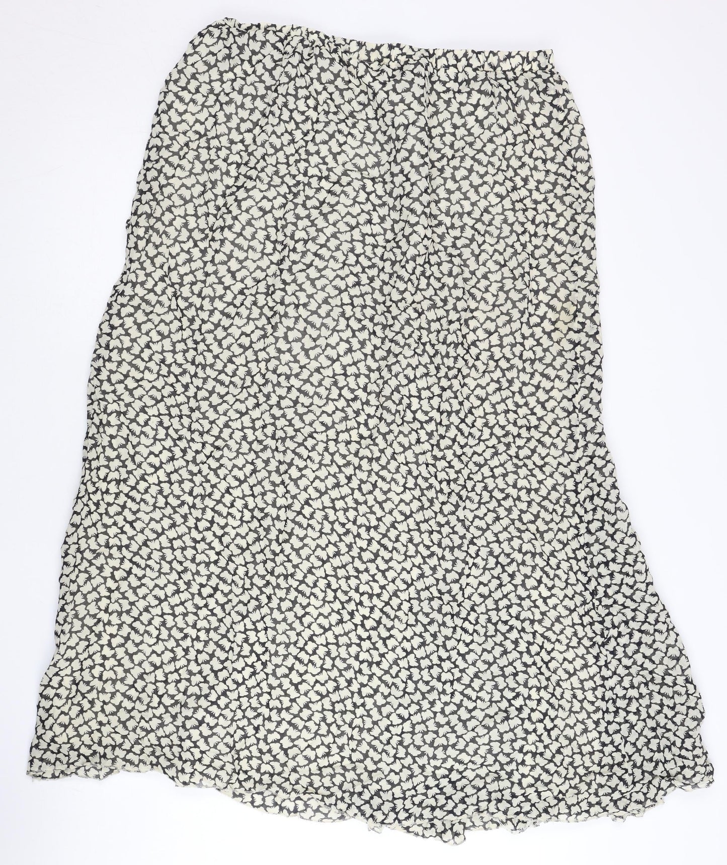 Catherina Hepburn Womens Black White Floral Midi A-Line Skirt Size 20