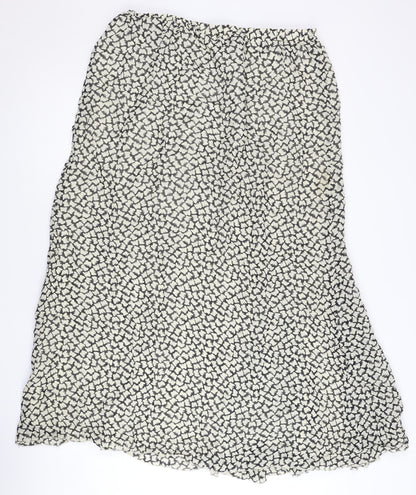 Catherina Hepburn Womens Black White Floral Midi A-Line Skirt Size 20