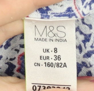 Womens UK Size 8 Marks and Spencer Blue Camisole Tank