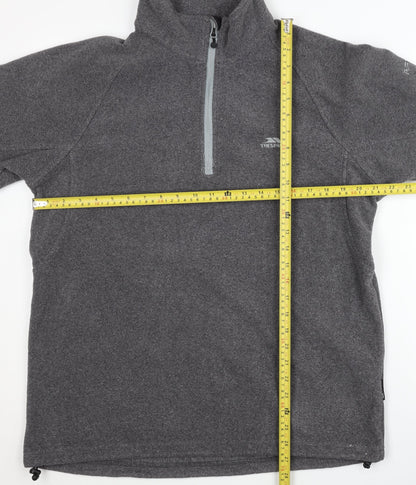 Trespass Mens Grey Fleece Sweatshirt L 1/2 Zip Outdoor Hiking Top