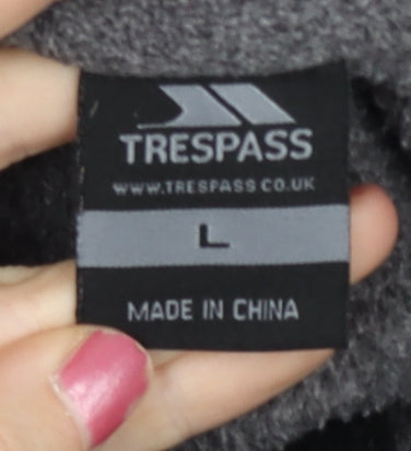 Trespass Mens Grey Fleece Sweatshirt L 1/2 Zip Outdoor Hiking Top