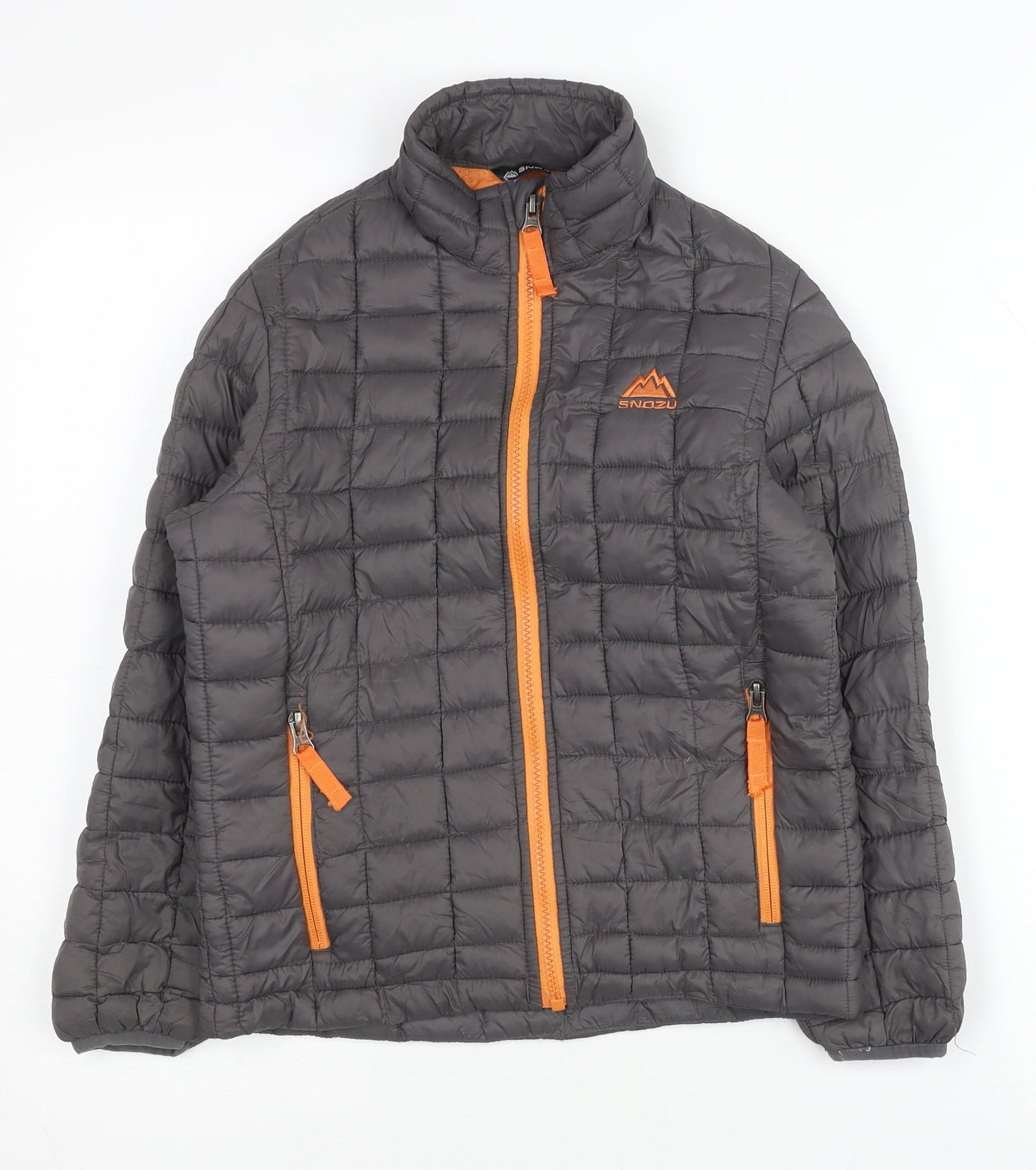 Snozu Boys Grey Quilted Puffer Jacket XS Lightweight Winter Coat