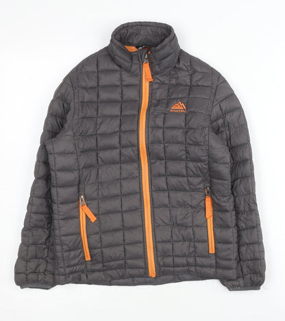Snozu Boys Grey Quilted Puffer Jacket XS Lightweight Winter Coat
