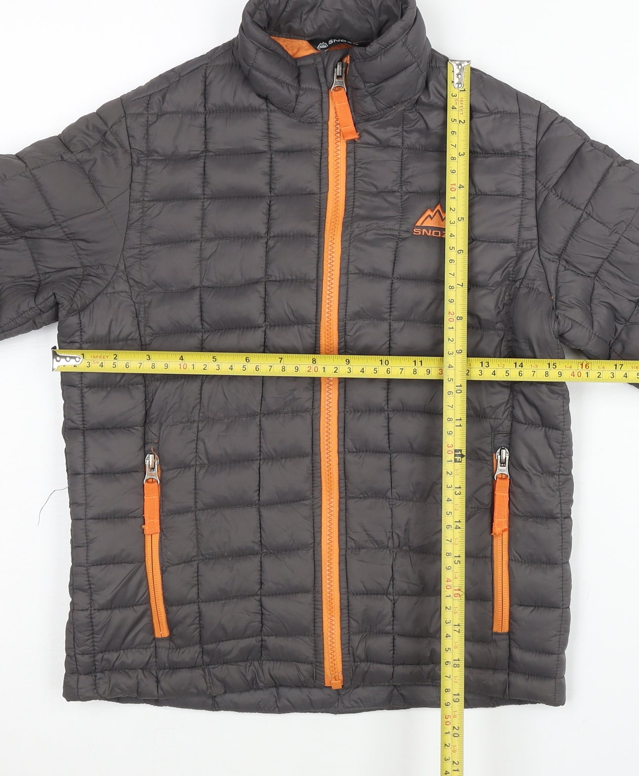 Snozu Boys Grey Quilted Puffer Jacket XS Lightweight Winter Coat