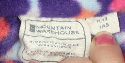 Mountain Warehouse Girls Multicoloured Fleece Sweatshirt 11-12Y 1/4 Zip