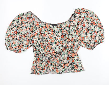 New Look Petite Womens Multicoloured Floral Puff Sleeve Blouse UK 8