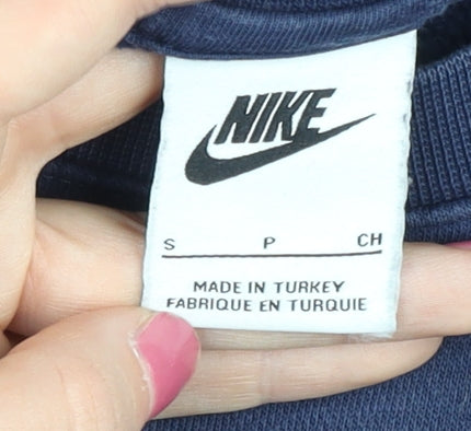 Nike Women’s Blue Pullover Sweatshirt Small Crew Neck Logo Sportswear