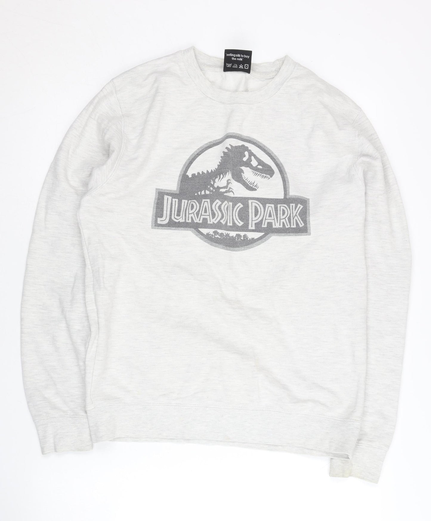 Gone Retro Men's Grey Jurassic Park Sweatshirt S Pullover Crew Neck