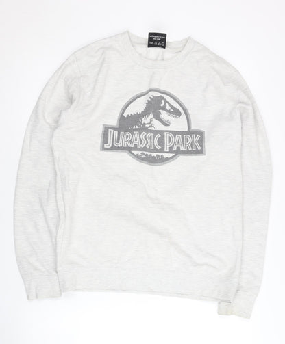 Gone Retro Men's Grey Jurassic Park Sweatshirt S Pullover Crew Neck