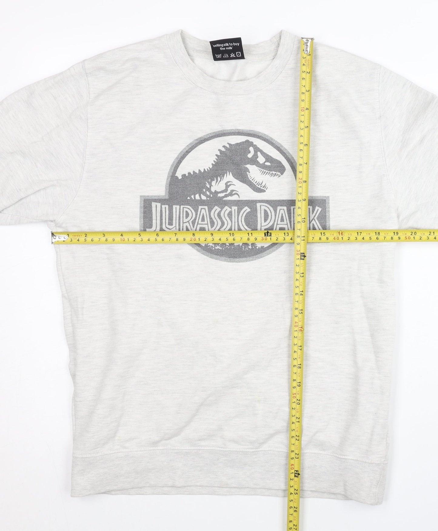 Gone Retro Men's Grey Jurassic Park Sweatshirt S Pullover Crew Neck