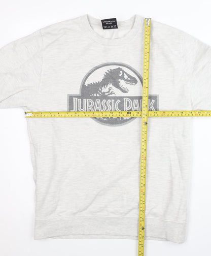Gone Retro Men's Grey Jurassic Park Sweatshirt S Pullover Crew Neck