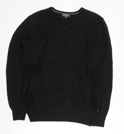 Wolsey Men’s Black Wool Blend V-Neck Pullover Jumper Size S