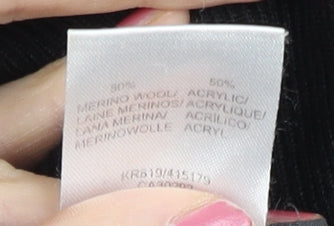 Wolsey Men’s Black Wool Blend V-Neck Pullover Jumper Size S