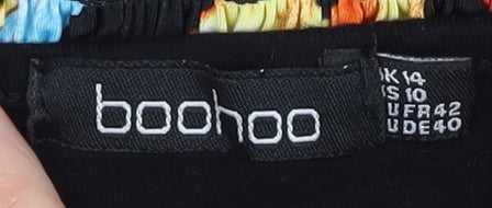 Boohoo Womens Multicoloured Floral Strapless Midi Dress Size 14