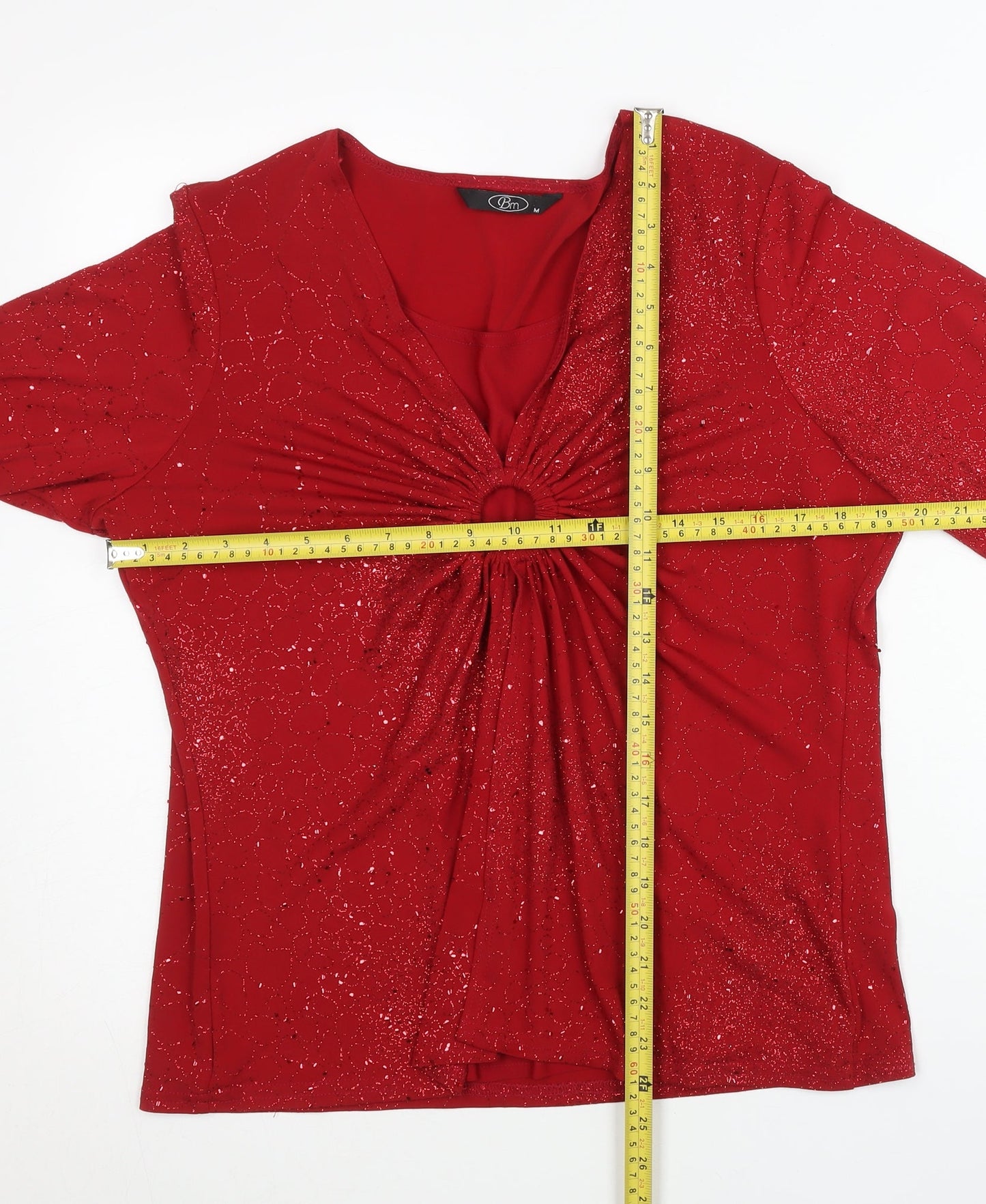 Womens UK Size M BM Red Tunic Blouse