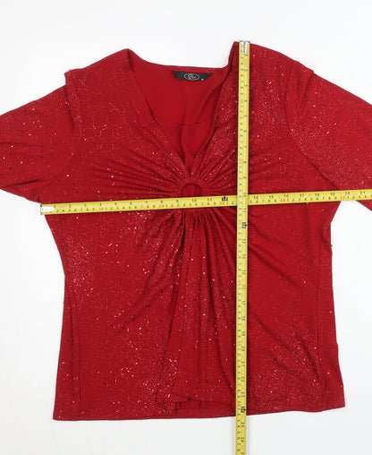 Womens UK Size M BM Red Tunic Blouse