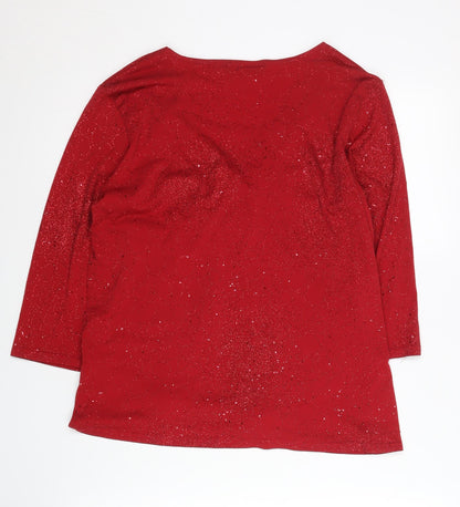 Womens UK Size M BM Red Tunic Blouse