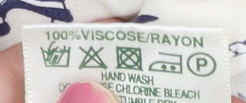 Alexon Women Beige Nautical Print Button-Up Shirt Size 12