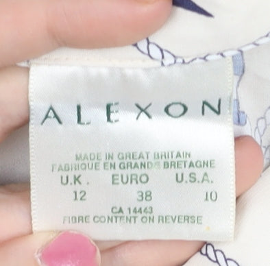 Alexon Women Beige Nautical Print Button-Up Shirt Size 12
