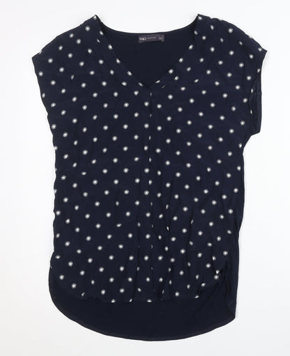 Womens UK Size 6 Marks and Spencer Blue Tunic Blouse