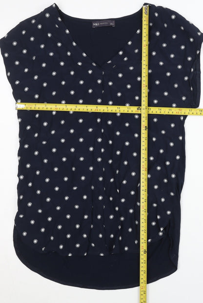 Womens UK Size 6 Marks and Spencer Blue Tunic Blouse