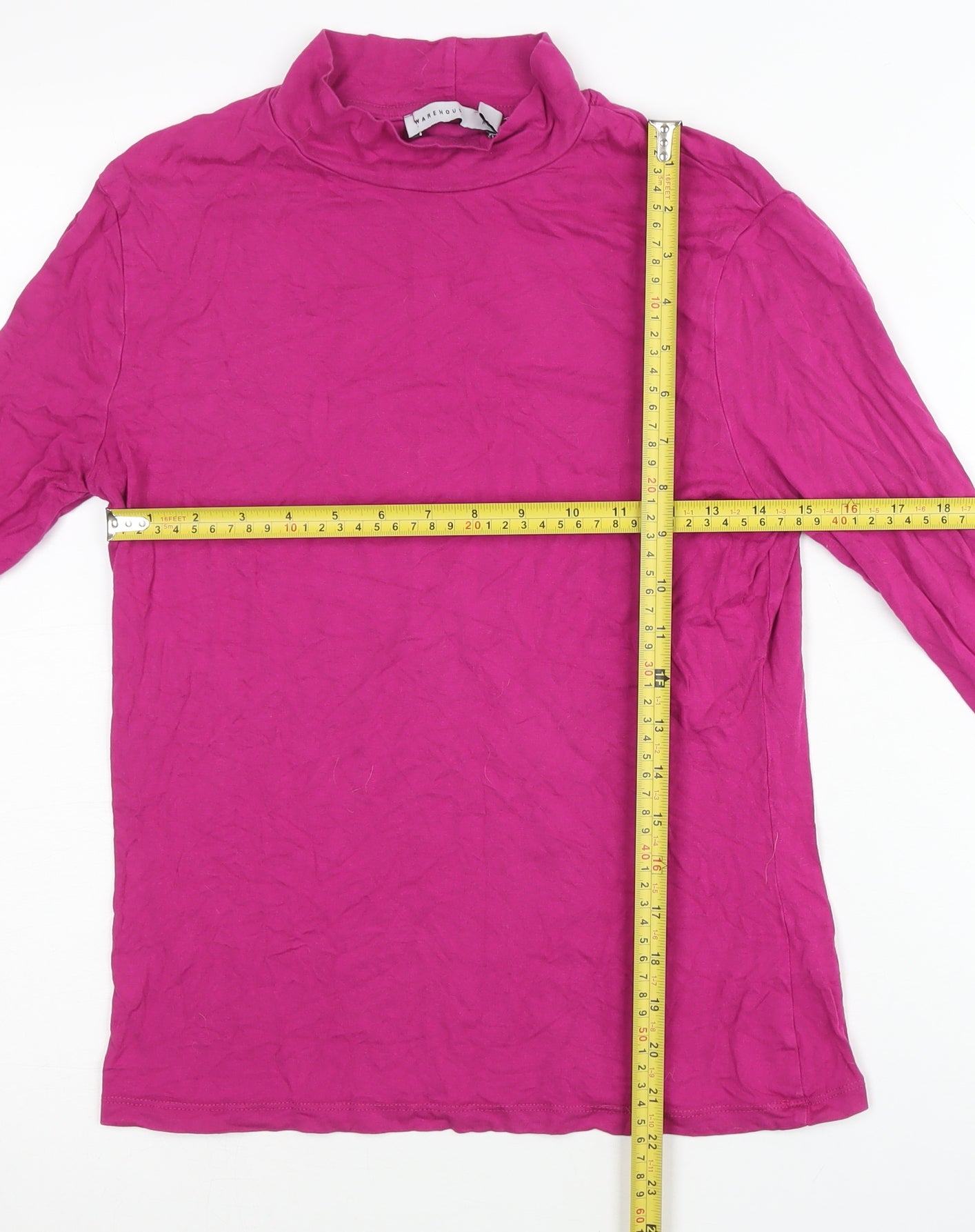 Womens UK Size M Warehouse Pink Basic T-Shirt