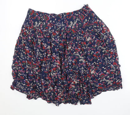 Linea Weekend Womens Blue Floral Peasant Skirt Size 8 Summer Boho