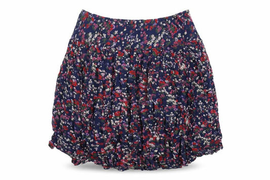 Front view of Linea Weekend women’s blue floral peasant skirt, size UK 8, summer boho