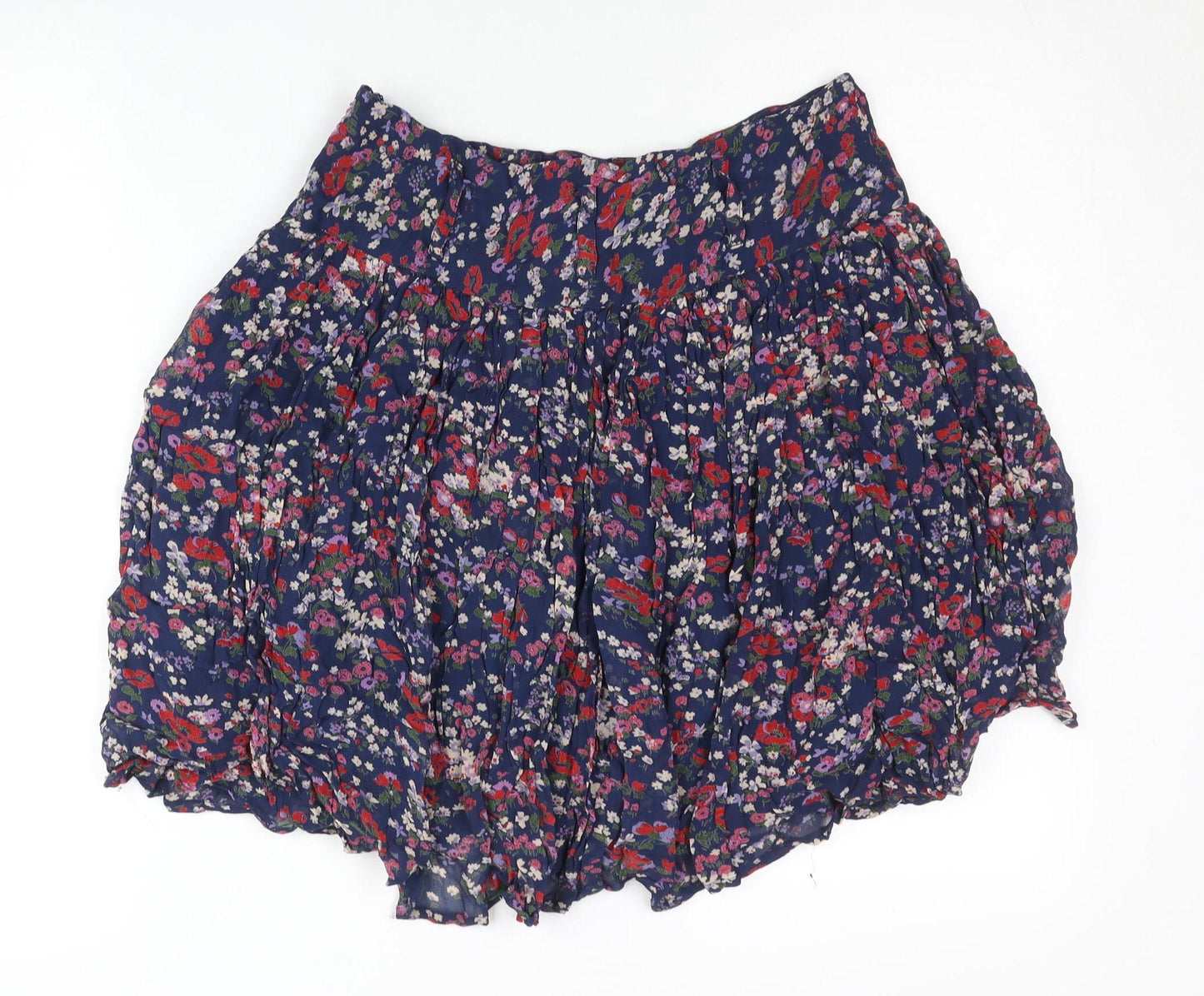 Linea Weekend Womens Blue Floral Peasant Skirt Size 8 Summer Boho