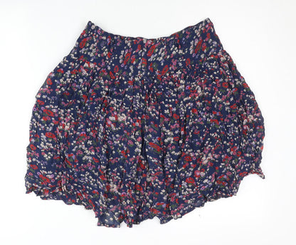 Linea Weekend Womens Blue Floral Peasant Skirt Size 8 Summer Boho
