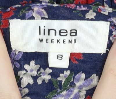 Linea Weekend Womens Blue Floral Peasant Skirt Size 8 Summer Boho