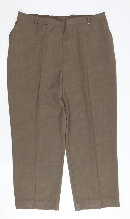 Womens UK Size 18 ellie louise Regular Fit BusinessCasualWorkwear Brown Trousers