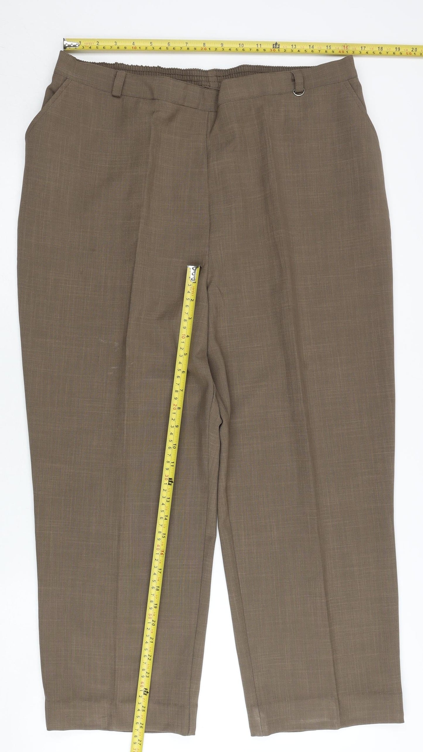 Womens UK Size 18 ellie louise Regular Fit BusinessCasualWorkwear Brown Trousers